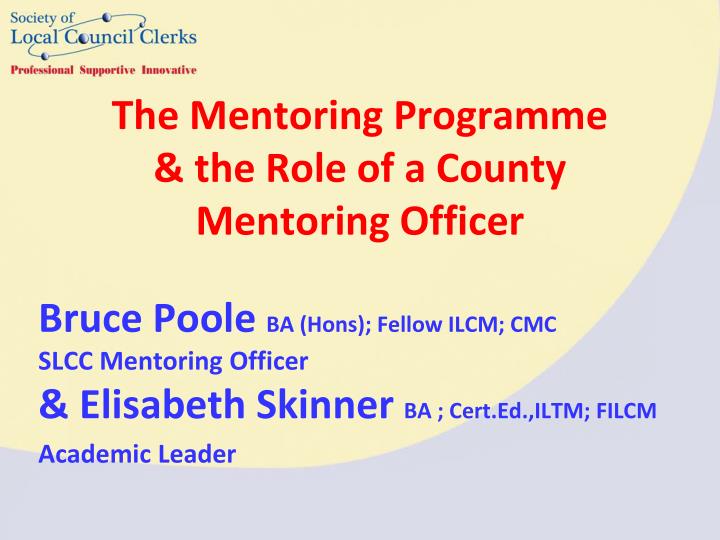 the mentoring programme the role of a county mentoring officer