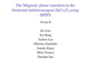 The Magnetic phase transition in the frustrated antiferromagnet ZnCr 2 O 4 using SPINS