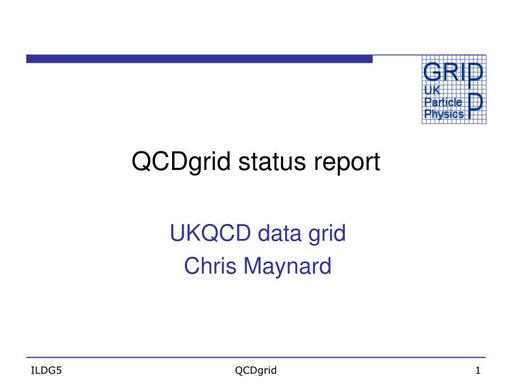 qcdgrid status report