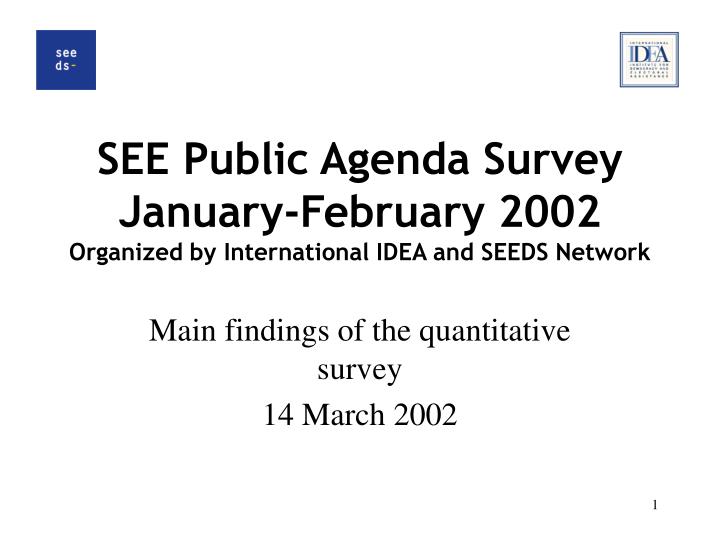 see public agenda survey january february 2002 organized by international idea and seeds network