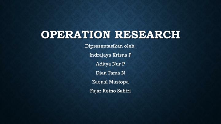 operation research