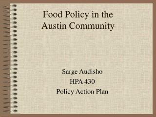 Food Policy in the Austin Community