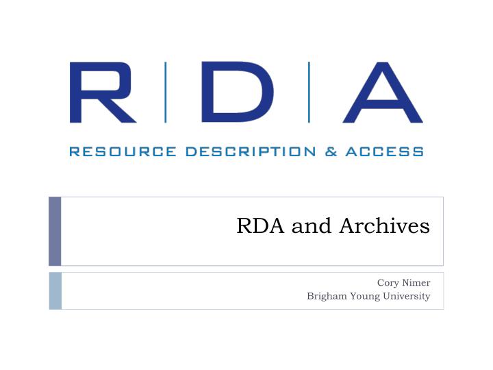 rda and archives