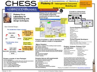 Ptolemy II - Heterogeneous Concurrent 		 Modeling and Design in Java