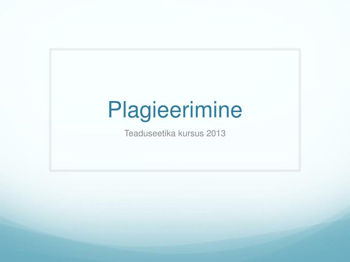 plagieerimine