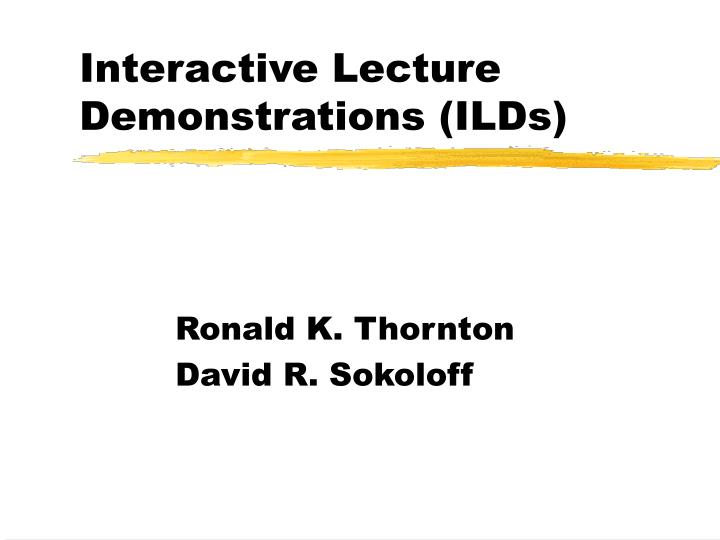 interactive lecture demonstrations ilds