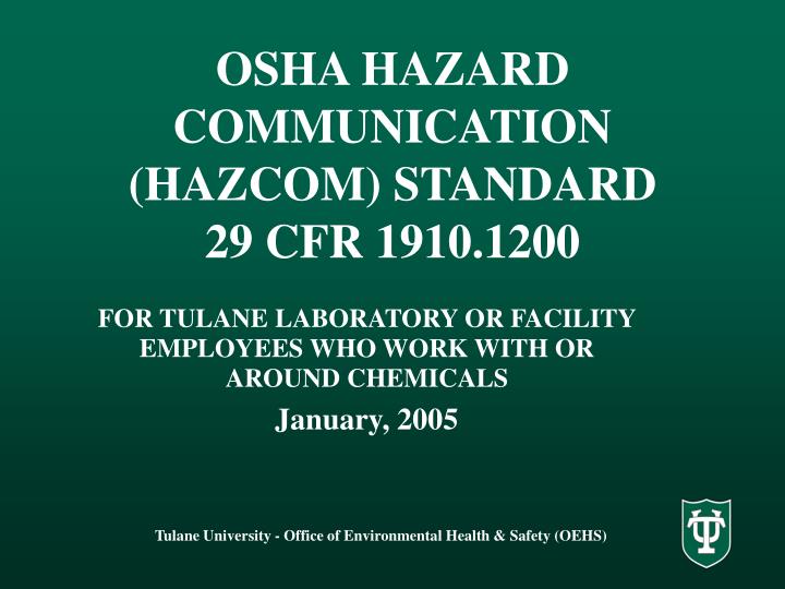 osha hazard communication hazcom standard 29 cfr 1910 1200
