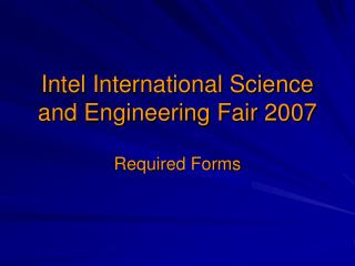 Intel International Science and Engineering Fair 2007