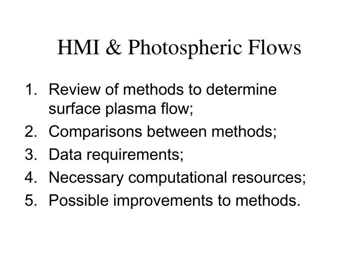 hmi photospheric flows