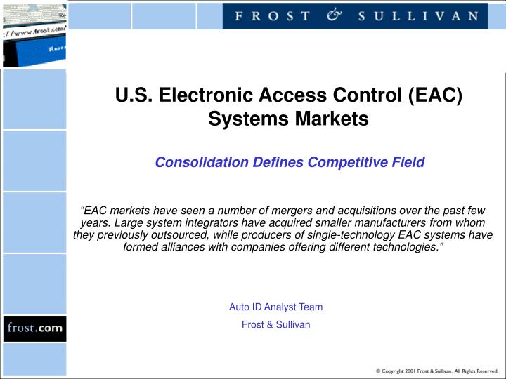 u s electronic access control eac systems markets consolidation defines competitive field