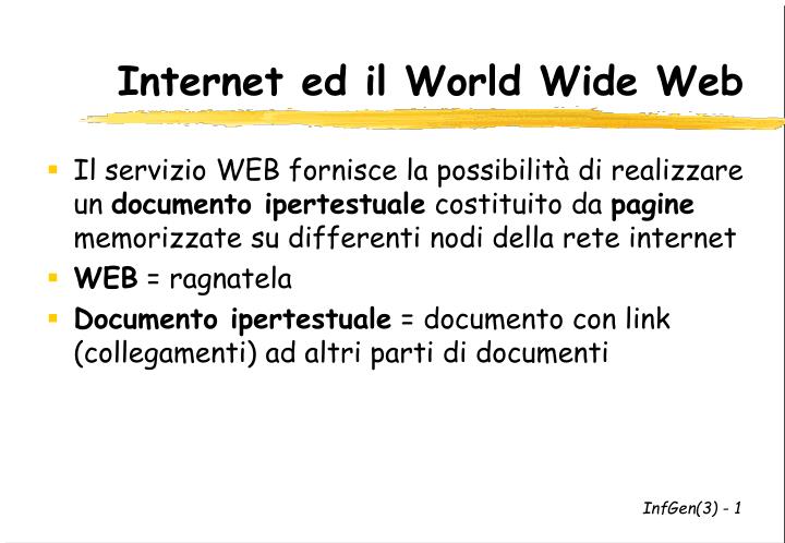 internet ed il world wide web