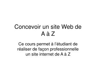 concevoir un site web de a z