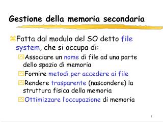 gestione della memoria secondaria