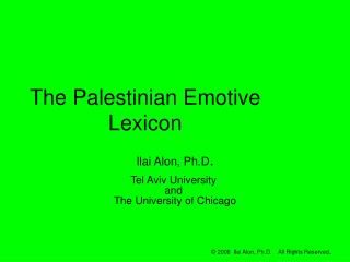 The Palestinian Emotive Lexicon