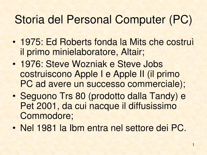 storia del personal computer pc
