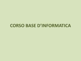 corso base d informatica