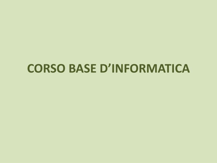 corso base d informatica