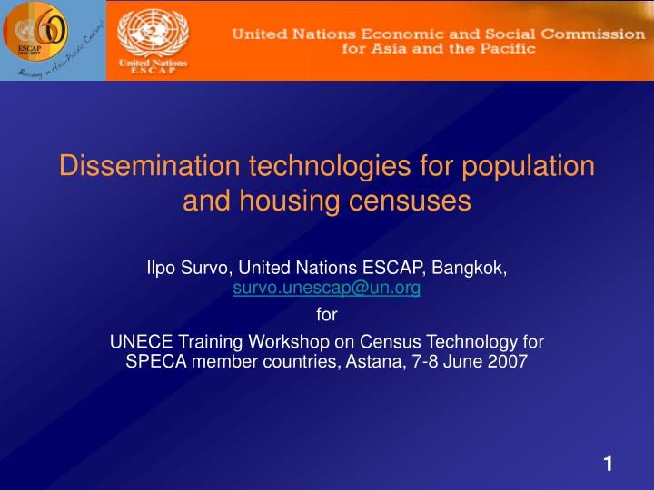 dissemination technologies for population and housing censuses