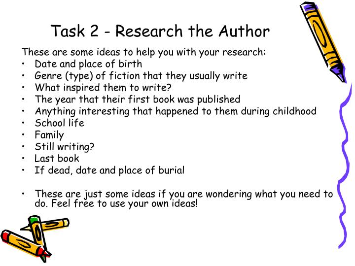 task 2 research the author