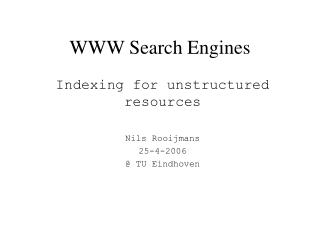 WWW Search Engines