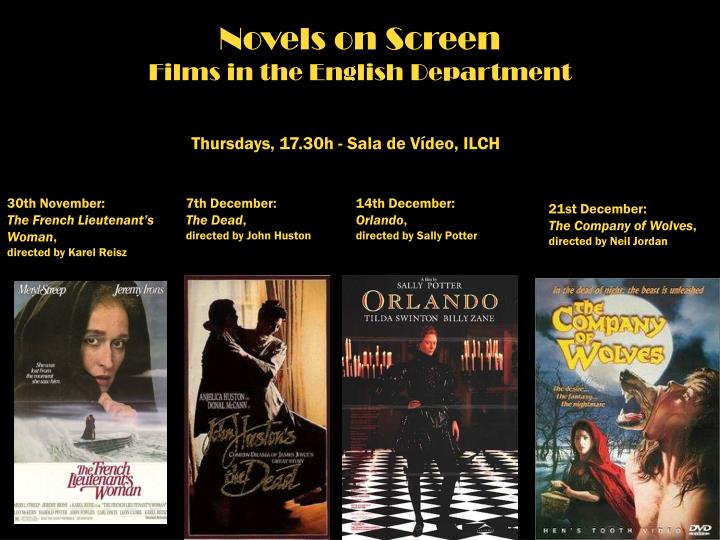 novels on screen films in the english department