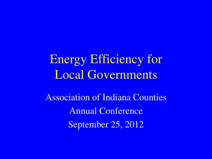 energy efficiency for local governments