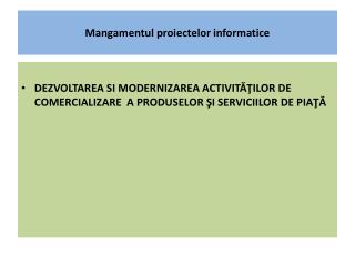 mangamentul proiectelor informatice