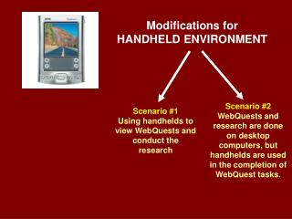 Modifications for HANDHELD ENVIRONMENT