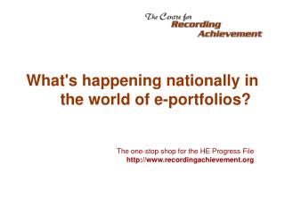 What's happening nationally in the world of e-portfolios?