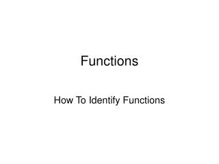 Functions