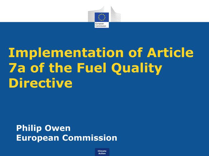 implementation of article 7a of the fuel quality directive