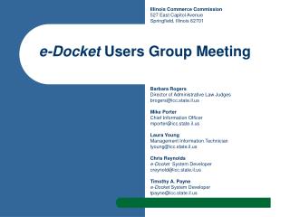 e-Docket Users Group Meeting