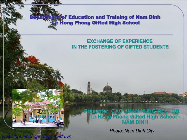 department of education and training of nam dinh le hong phong gifted high school