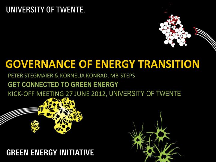 governance of energy transition