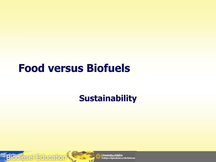 food versus biofuels