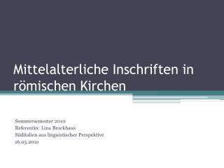 mittelalterliche inschriften in r mischen kirchen