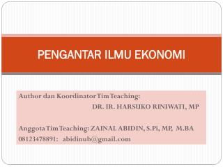 pengantar ilmu ekonomi