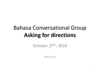 bahasa conversational group asking for directions