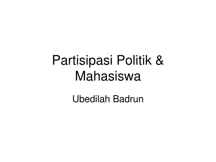 partisipasi politik mahasiswa