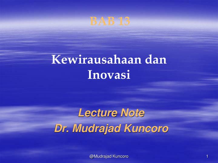 lecture note dr mudrajad kuncoro
