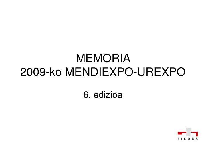 memoria 2009 ko mendiexpo urexpo