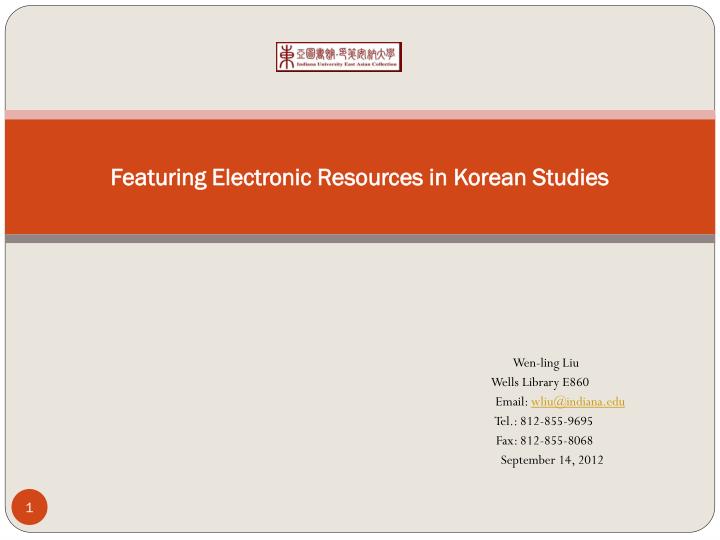 featuring electronic resources in korean studies