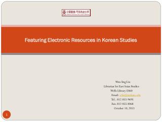 Featuring Electronic Resources in Korean Studies
