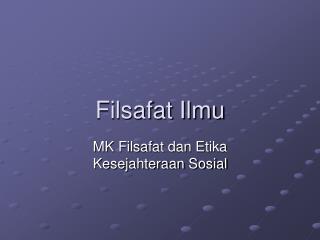 filsafat ilmu