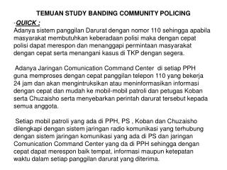 temuan study banding community policing