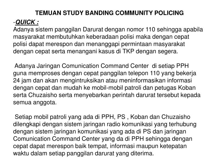 temuan study banding community policing