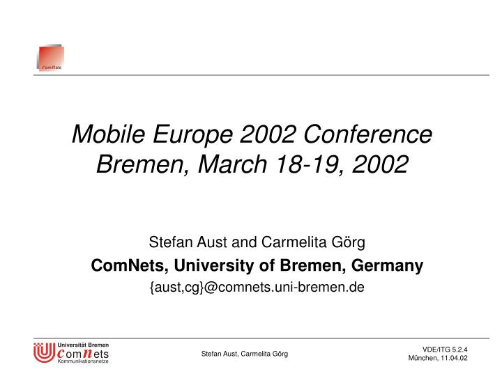 mobile europe 2002 conference bremen march 18 19 2002