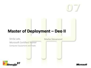 master of deployment deo ii