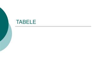 tabele