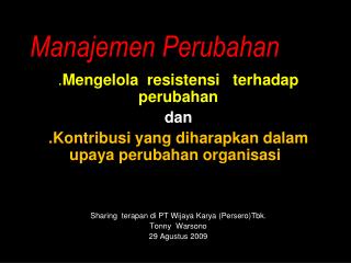 manajemen perubahan
